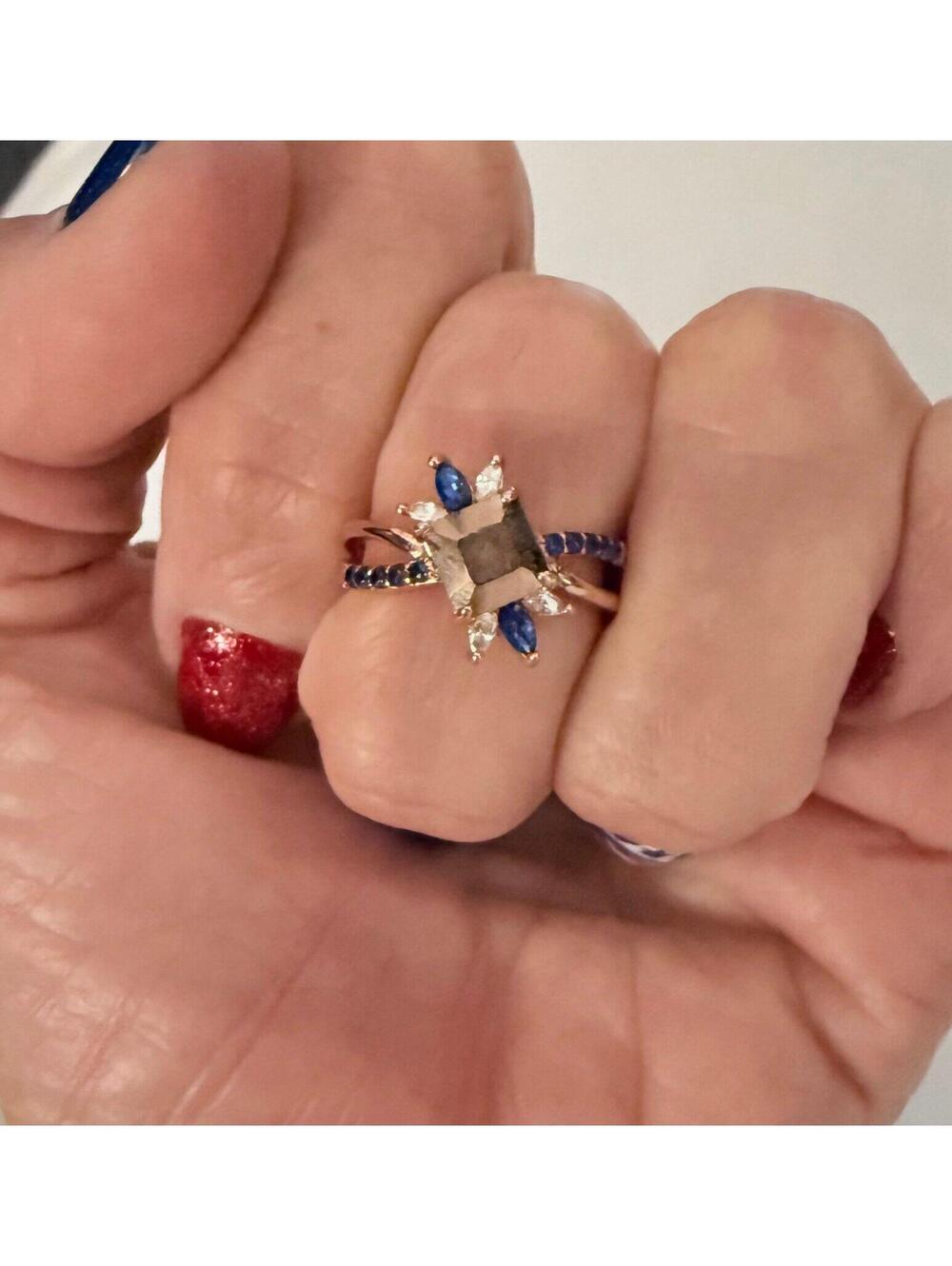 Fragrant Jewels Blue & Clear Stone Ring